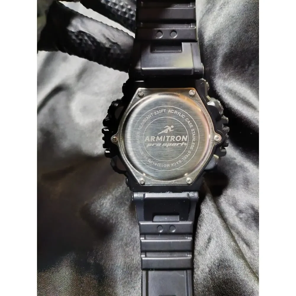 Armitron 54mm Digital Watch Black On Black New w/o Box